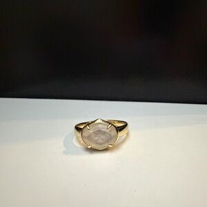 Kendra Scott Gold Ring with Pale Pink Rose Quartz